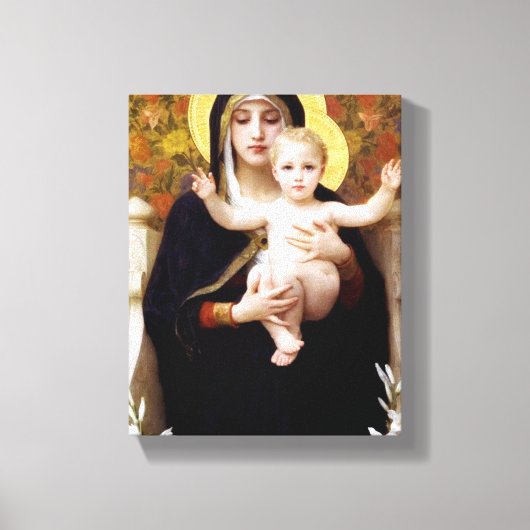 William Bouguereau - De Madonna van de Lelies Canvas Afdruk (Voorkant)