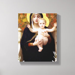 William Bouguereau - De Madonna van de Lilies Canvas Afdruk