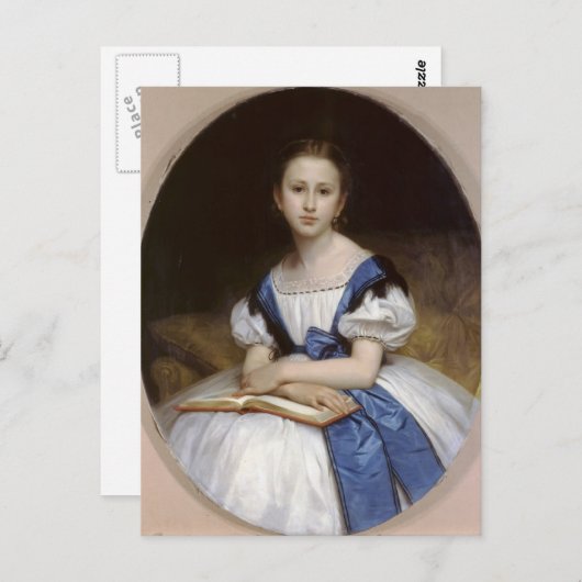 William Bouguereau-Portret van Mlle Brissac Briefkaart (Voorkant / Achterkant)