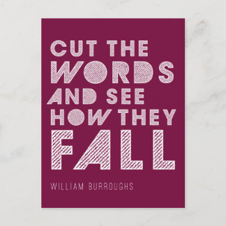 William Burroughs 'Cut the Words' schrijft Briefka Briefkaart