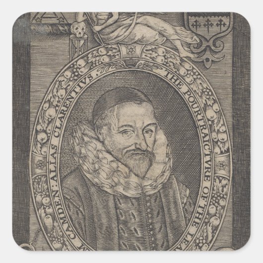 William Camden, c.1636 Vierkante Sticker (Voorkant)
