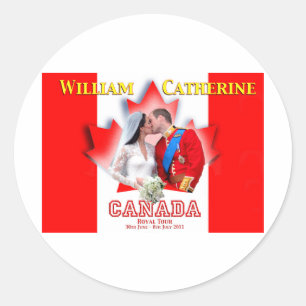William & Catherine Canada Royal Tour Commemoratio Ronde Sticker