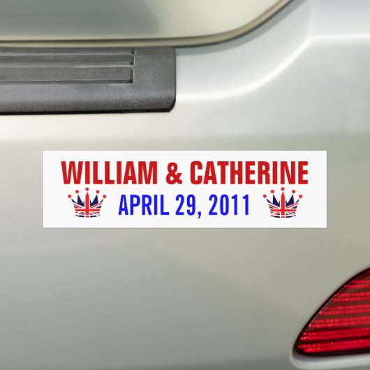 William & Catherine Royal Wedding Bumpersticker (Op auto)