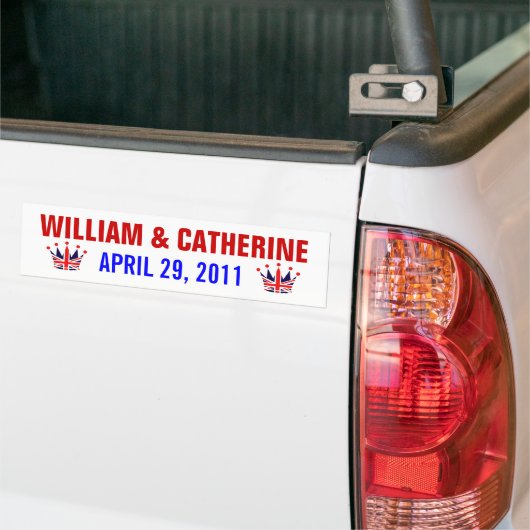 William & Catherine Royal Wedding Bumpersticker (Op Truck)