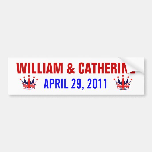 William & Catherine Royal Wedding Bumpersticker (Voorkant)