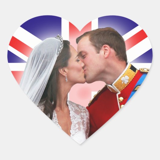 William & Catherine Royal Wedding Kiss Stickers (Voorkant)