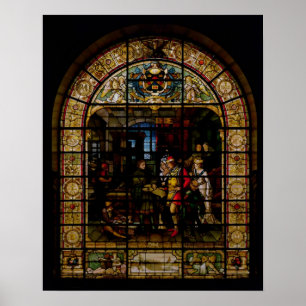 William Caxton toont zijn eerste gedrukte boek Poster