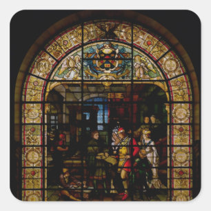 William Caxton toont zijn eerste gedrukte boek Vierkante Sticker