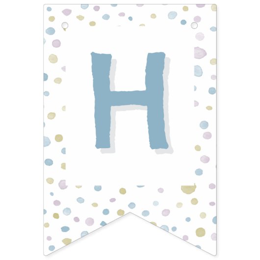 William Confetti Waterverf Stippen Bunting Flag Vlaggetjes (Tweede vlag)