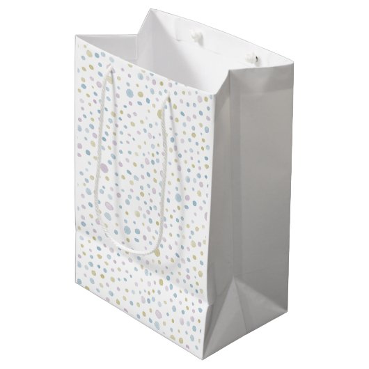 William Confetti Waterverf Stippen Gift Bag Medium Cadeauzakje (Voorkant Gekanteld)