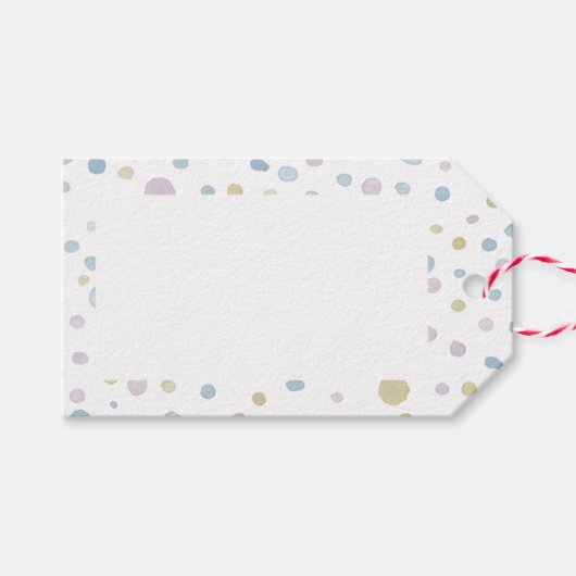 William Confetti Waterverf Stippen Gift Label Cadeaulabel (Voorkant (Horizontaal))