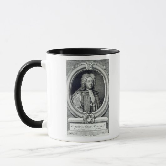 William Croft, gegraveerd door George Vertue Mok (Links)