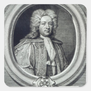 William Croft, gegraveerd door George Vertue Vierkante Sticker