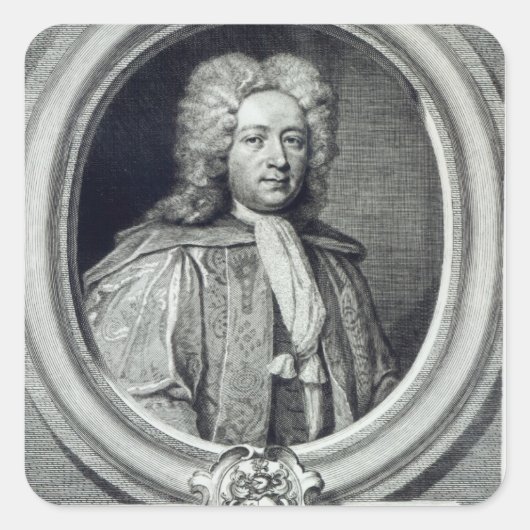 William Croft, gegraveerd door George Vertue Vierkante Sticker (Voorkant)