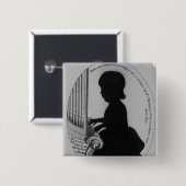 William Crotch die de organen speelt Vierkante Button 5,1 Cm (Voorkant /achterkant)