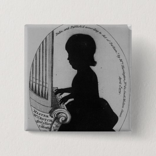 William Crotch die de organen speelt Vierkante Button 5,1 Cm (Voorkant)
