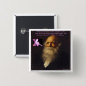 William Cullen Bryant Bloemgedicht Vierkante Button 5,1 Cm (Voorkant /achterkant)