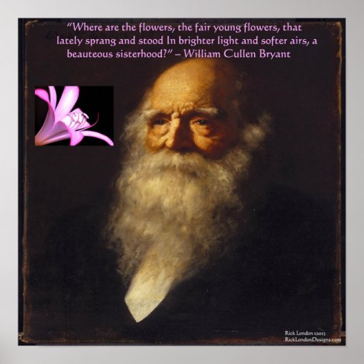 William Cullen Bryant Flower Poem Poster (Voorkant)