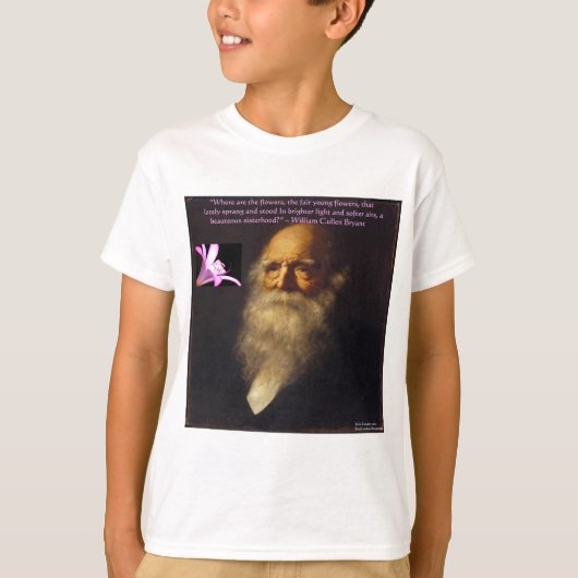 William Cullen Bryant Flower Poem T-shirt (Voorkant)