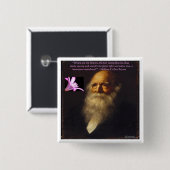 William Cullen Bryant Flower Poem Vierkante Button 5,1 Cm (Voorkant /achterkant)