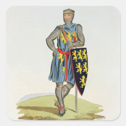 William de Longuespee, 3rd Earl of Salisbury (d.12 Vierkante Sticker (Voorkant)
