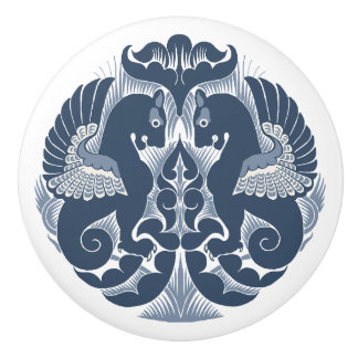 William De Morgan Blue Griffins Ceramic Pull Keramische Knop