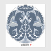 William De Morgan Blue Griffins Vinyl Sticker (Vel)