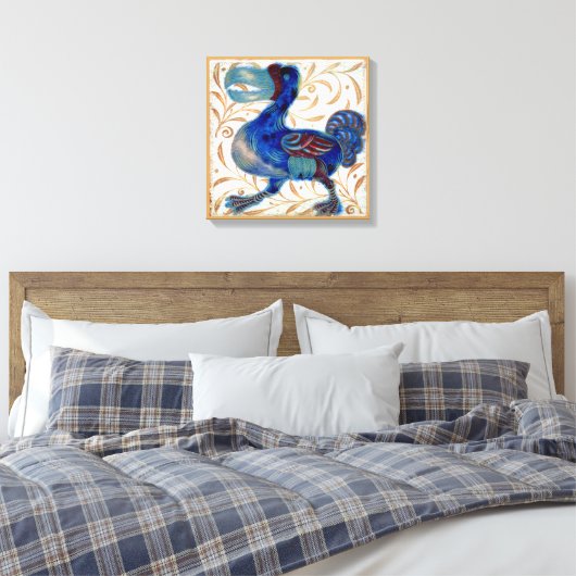 William de Morgan de dodo op doek Canvas Afdruk (Insitu (Slaapkamer))