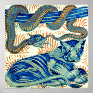 William de Morgan De tijger en de slang Poster