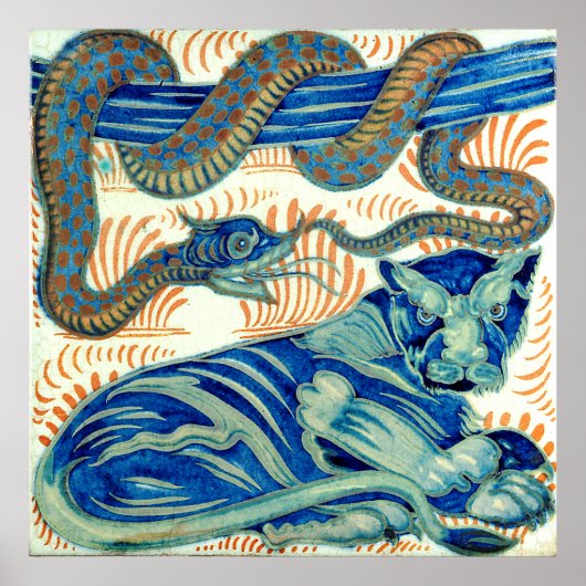 William de Morgan De tijger en de slang Poster (Voorkant)