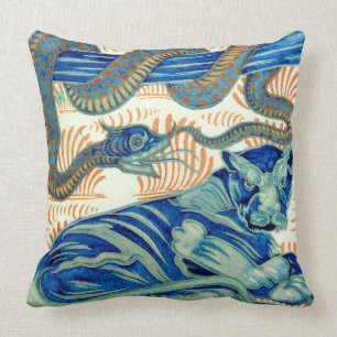 William de Morgan De tijger en de slangenkruiderij Kussen