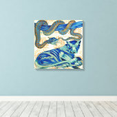 William de Morgan de tijger en het slangendoek Canvas Afdruk (Insitu (Houten vloer))