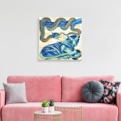 William de Morgan de tijger en het slangendoek Canvas Afdruk (Insitu (Woonkamer))