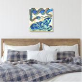 William de Morgan de tijger en het slangendoek Canvas Afdruk (Insitu (Slaapkamer))