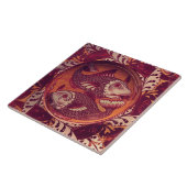 William * De Morgan Fish Red Tegeltje (Zijkant)