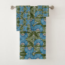 William De Morgan  Flower Motifs Blue Bad Handdoek