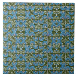 William De Morgan  Flower Motifs Blue Tegeltje