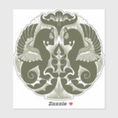 William De Morgan Green Griffins Vinyl Sticker (Vel)