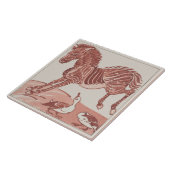 William De Morgan - Kicking Zebra Tegeltje (Zijkant)