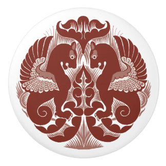 William De Morgan Red Griffins Ceramic Pull Keramische Knop