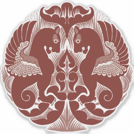 William De Morgan Rode Griffioen Vinyl Sticker (Voorkant)