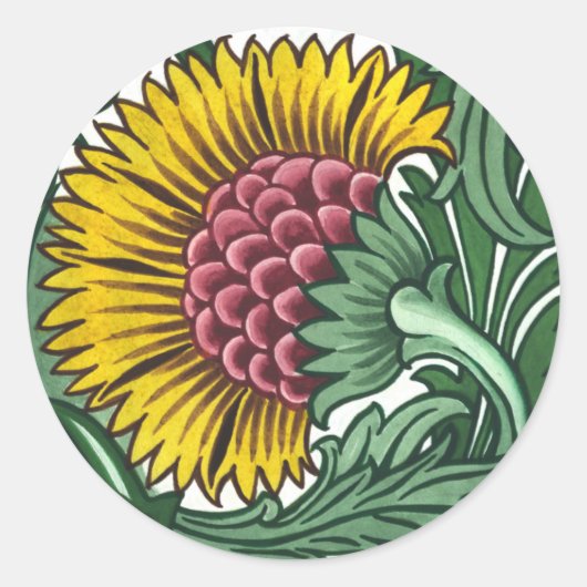 William de Morgan Tegel Ronde Sticker (Voorkant)