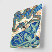 William De Morgan Tiger en de slangenstuk Vierkante Klok (Hoek)