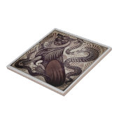 William * De Morgan Tiger en Snake Brown| Tegeltje (Zijkant)