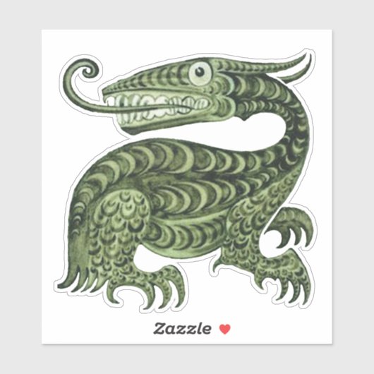 William De Morgan's Jabberwock Vinyl Sticker (Vel)