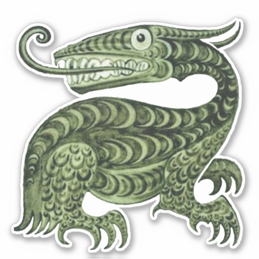 William De Morgan's Jabberwock Vinyl Sticker (Voorkant)