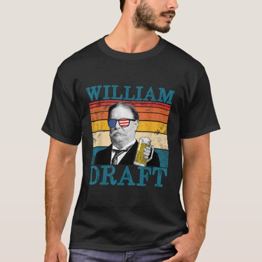 William Draft Patriottische Retro Drink President T-shirt (Voorkant)