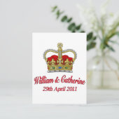 William en Catherine 29 april 2011 Briefkaart (Staand voorkant)