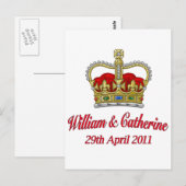 William en Catherine 29 april 2011 Briefkaart (Voorkant / Achterkant)