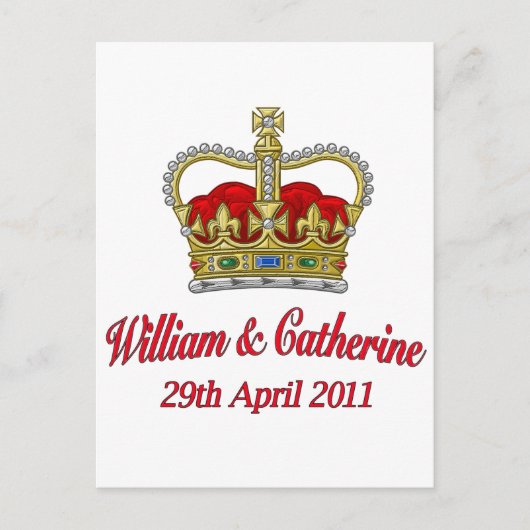 William en Catherine 29 april 2011 Briefkaart (Voorkant)